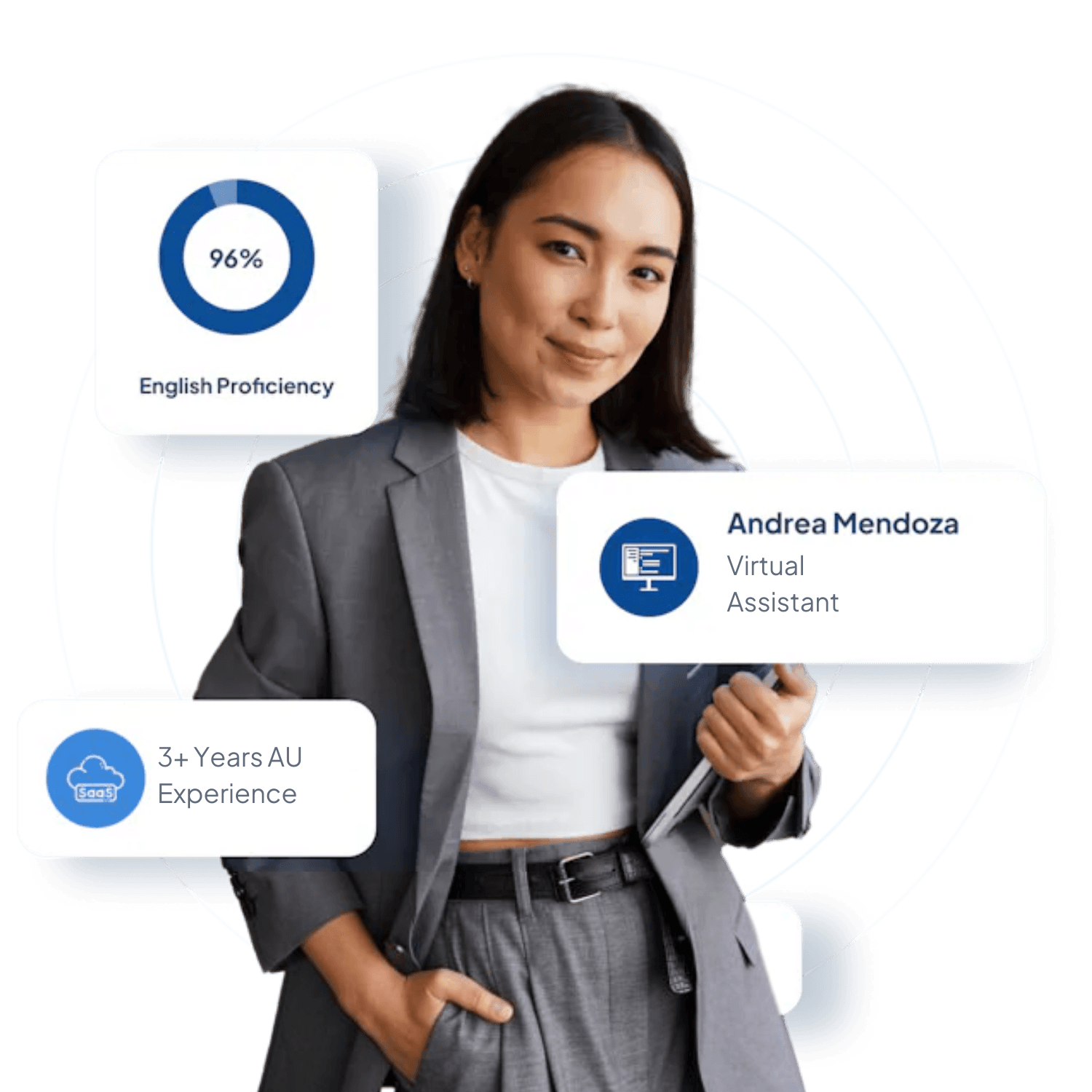 Virtual assistant working on administrative tasks